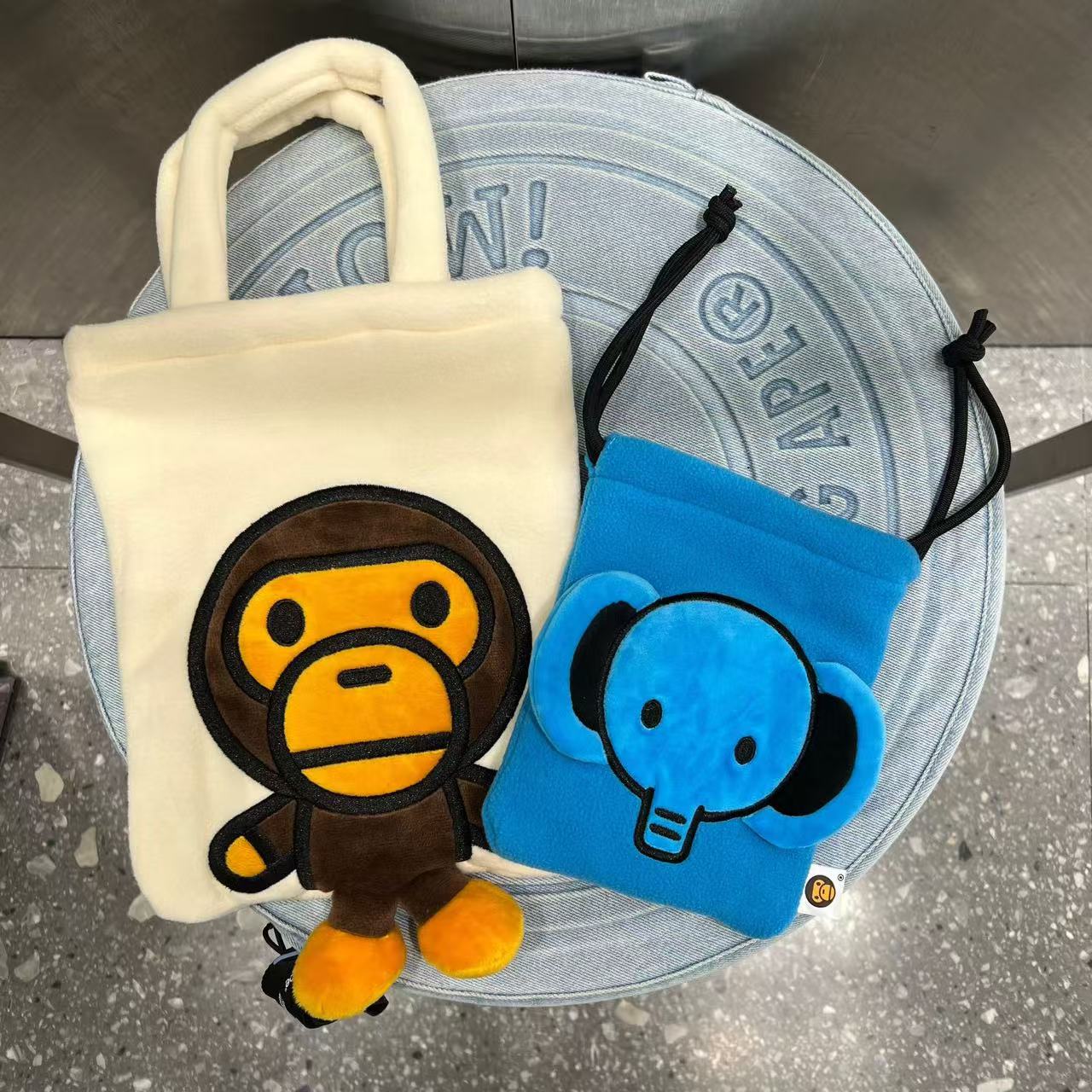 香港專櫃代購 BABY MILO STORE配飾卡通動物毛絨手提包兩件套4344
