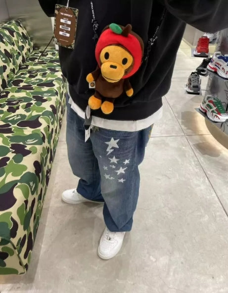 BABY MILO STORE 卡通蘋果小猴手機包單肩包4366