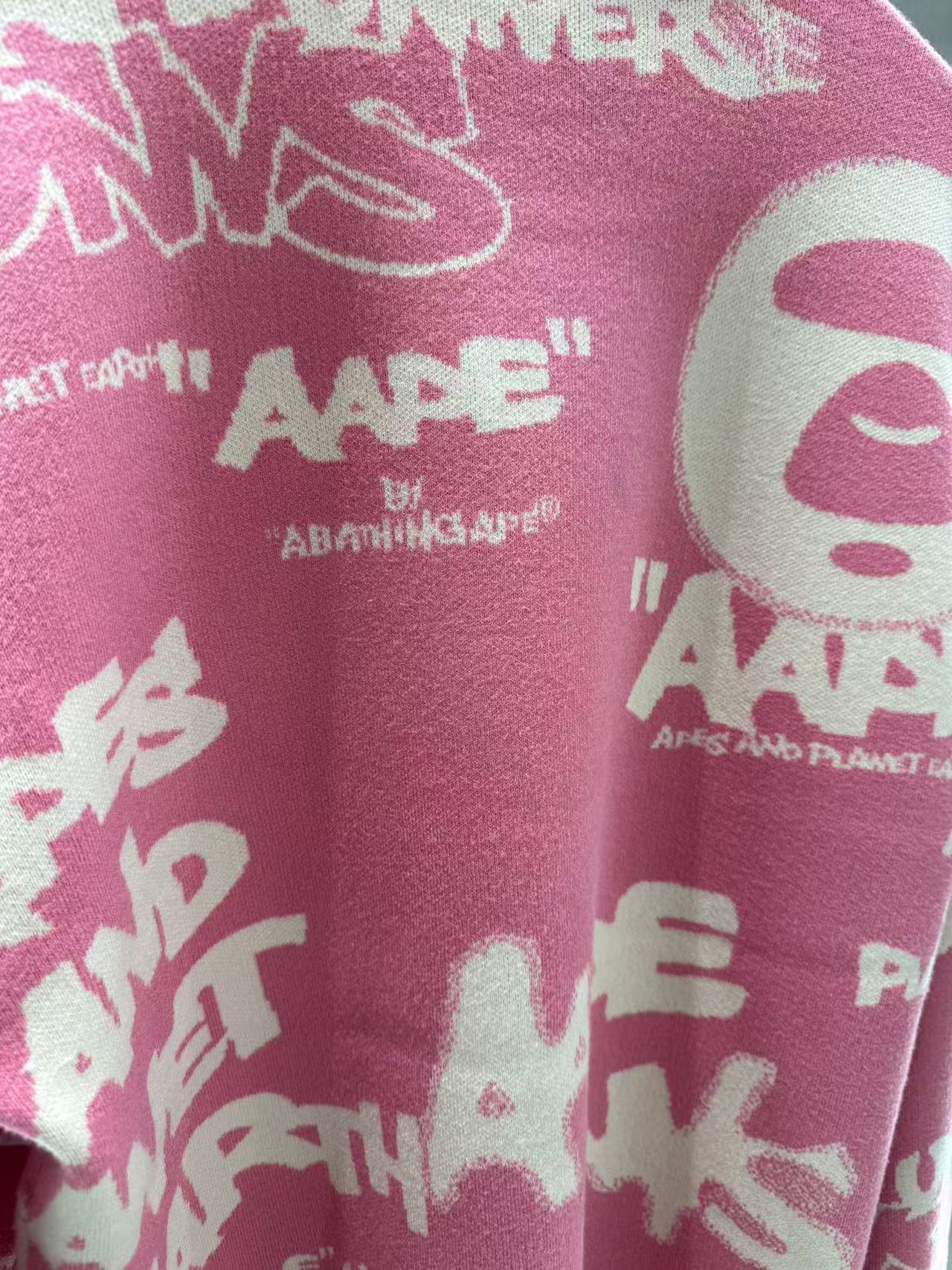 香港代購 專櫃正品 Aape男裝 26春夏 街頭字母塗鴉噴墨效果圓領針織衫D362