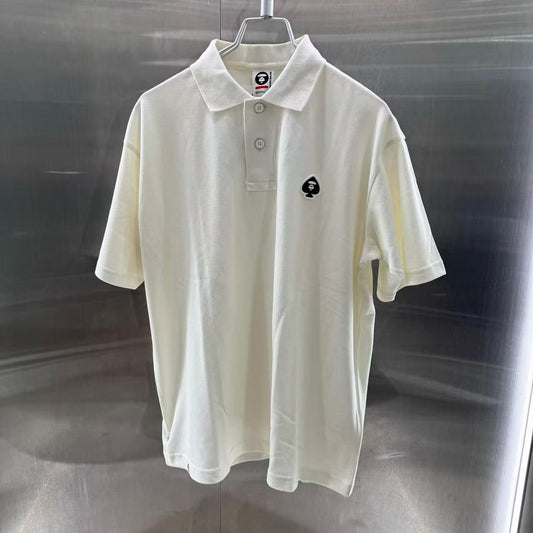 香港代購 專櫃正品 26春夏 Aape 男 猿人撲克黑桃徽章純色簡約舒適POLO衫1806