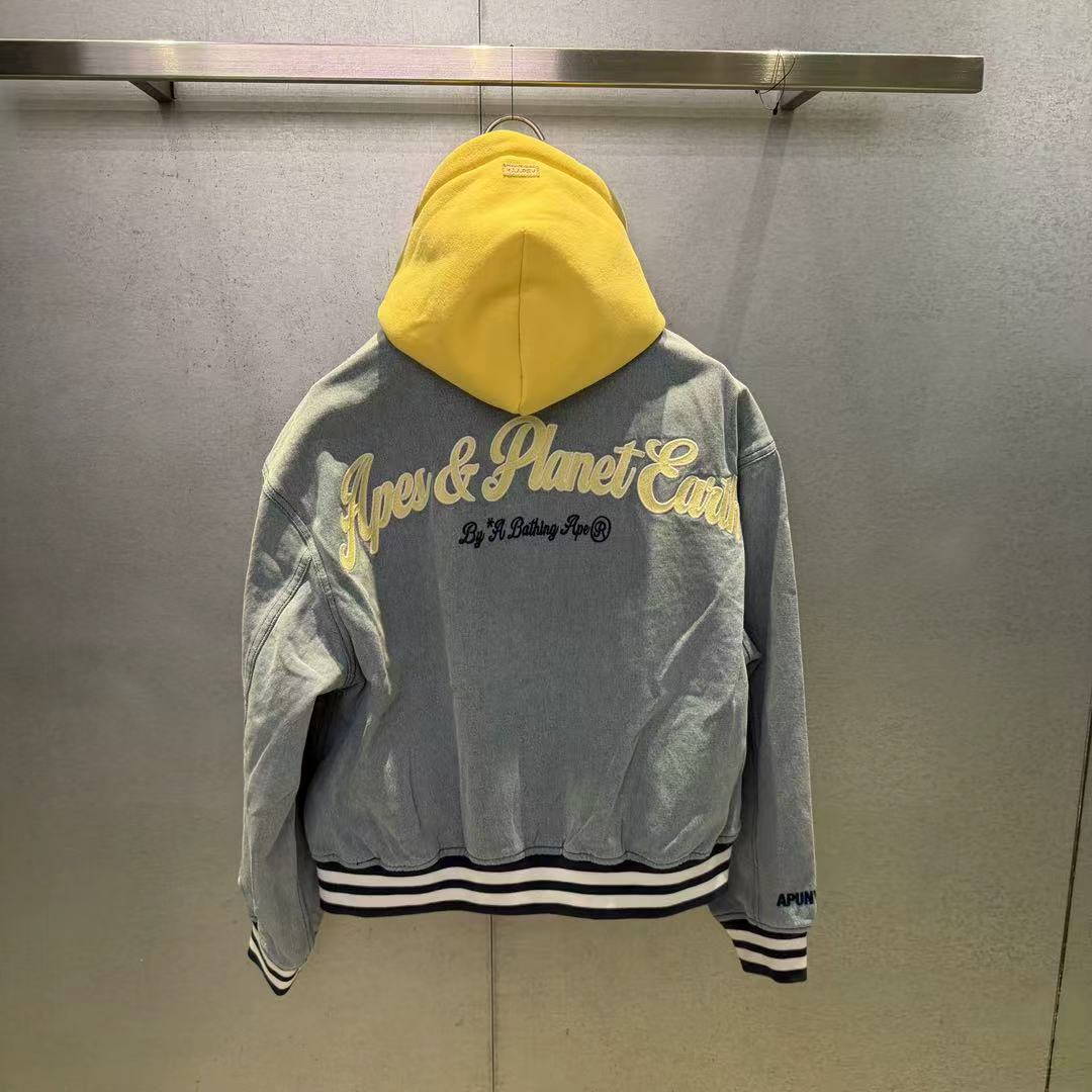 香港代購 專櫃正品 Aape 26春夏 女裝 心型猿人字母刺繡連帽棒球服夾克外套7778