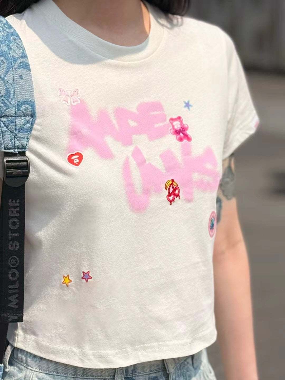 香港代購 專櫃正品 26春夏 Aape 女 AAPEUNVS 美式塗鴉卡通圖案印花潮流短袖T恤1899