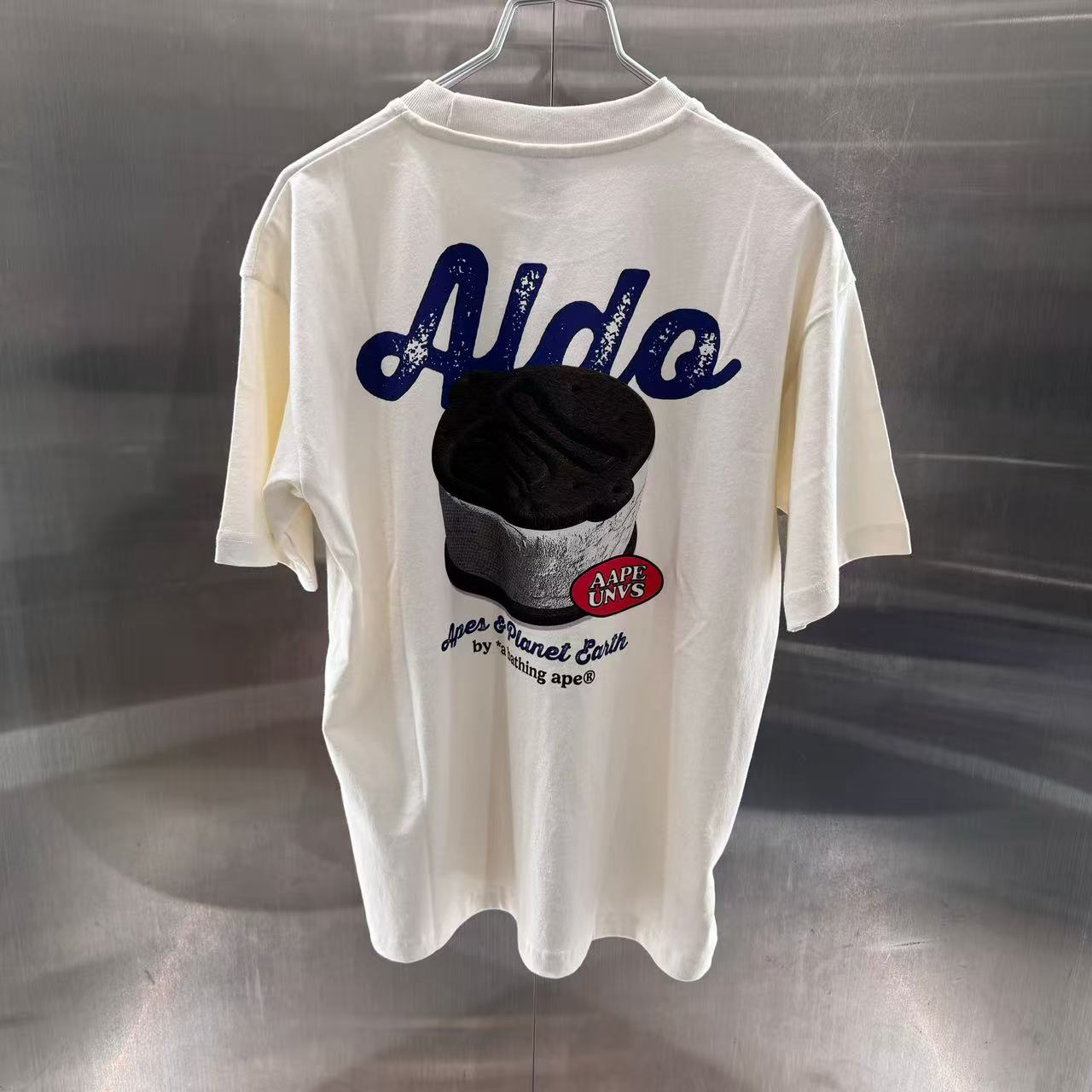 香港代購 專櫃正品 26春夏 Aape 男 AAPER 猿人軍團冰淇淋三明治印花短袖T恤1825