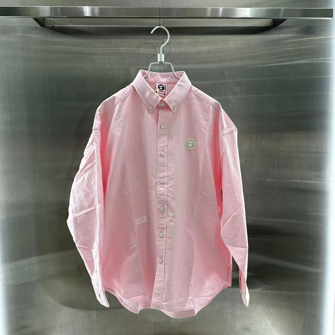香港直郵 專櫃正品 Aape 26春夏男 猿人小標徽章簡約休閑純色長袖襯衫8555