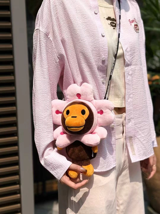 香港代購 專櫃正品 BABY MILO STORE 卡通樱花小猴斜挎手机包4465