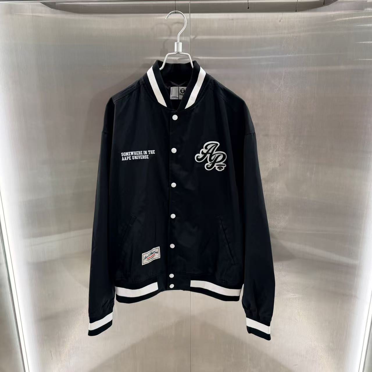 香港直郵 Aape 26春夏 男 字母刺繡美式復古摁扣棒球服外套7781