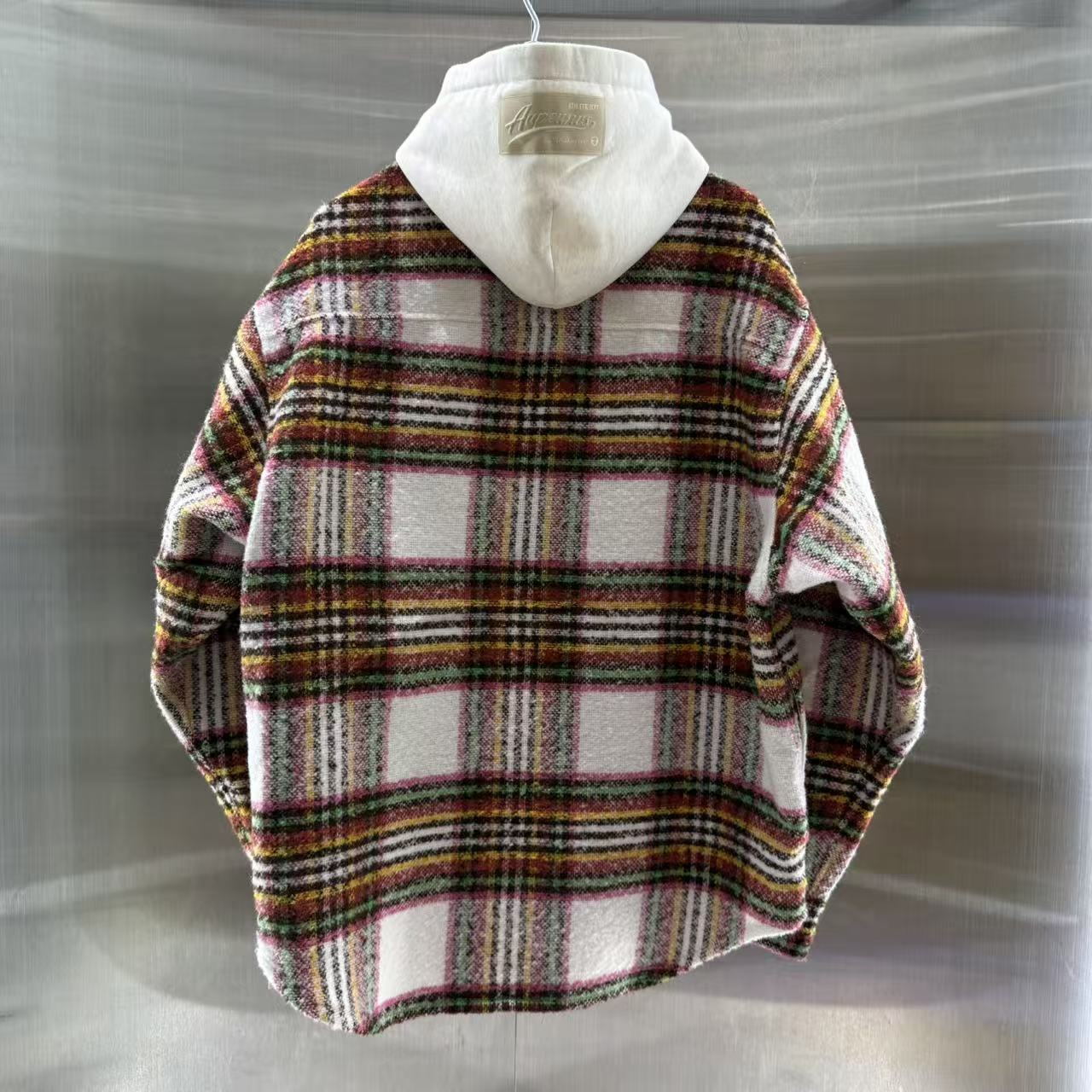 香港直郵 Aape 25秋冬 男裝 可拆卸帽格紋翻領潮流長袖襯衫外套8549