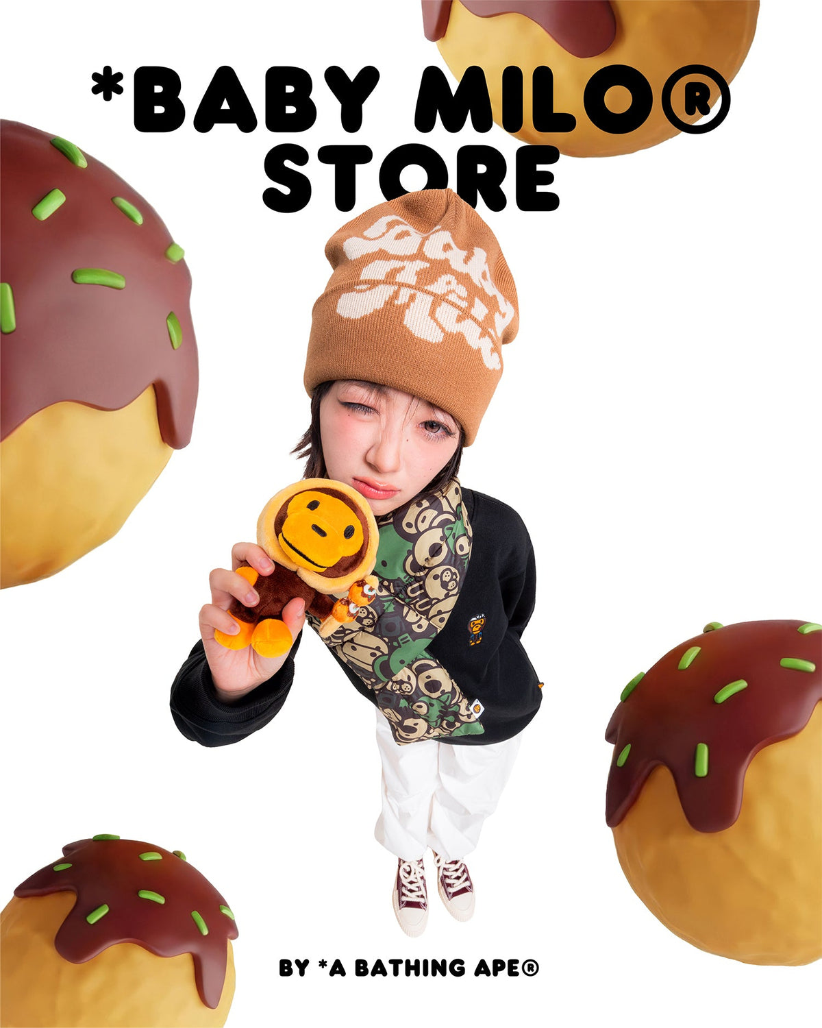香港直郵 BABY MILO STORE  撞色字母提花針織冷帽4572 0MXHTW4572XXR