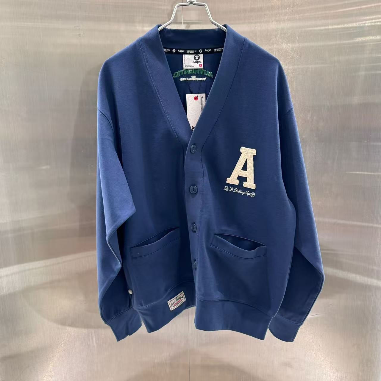香港直郵 專櫃正品 Aape 26春夏男 A字母刺繡美式復古衛衣開衫外套D350
