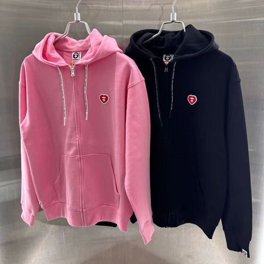 香港代購 專櫃正品 Aape 男裝 26春夏心型猿人徽標純色連帽衛衣D346