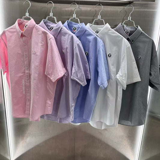香港代購 專櫃正品 26春夏 Aape 男 AAPENOW 猿人小標徽章簡約舒適休閒純色短袖襯衫8559