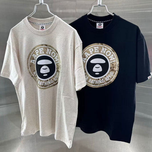香港代購 專櫃正品 26春夏 Aape 男 AAPENOW 字母圓環猿人徽章印花舒適休閒短袖T恤1833