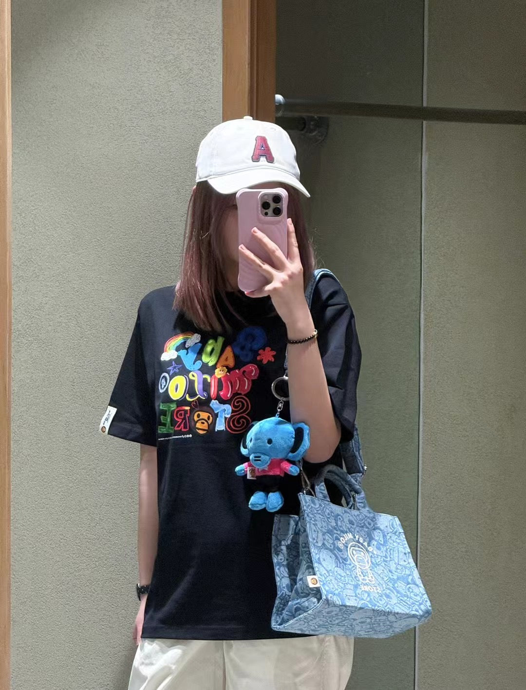 香港直郵 BABY MILO STORE 女裝 卡通小猴塗鴉字母圖案印花短袖T 0455