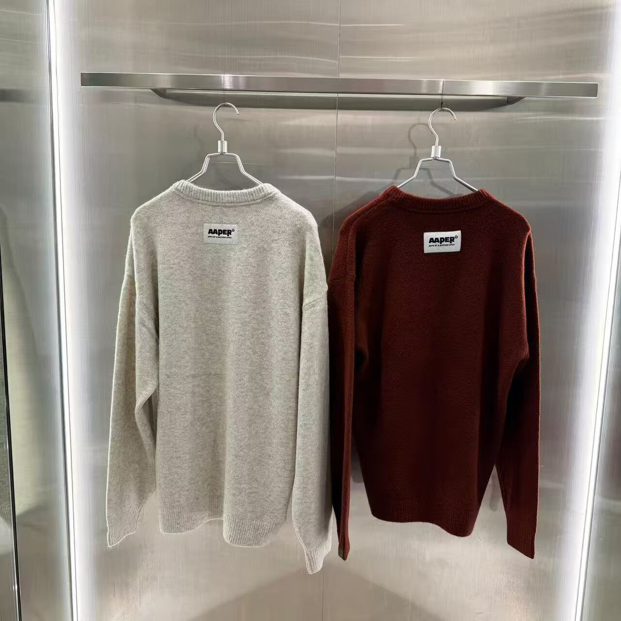 香港直郵 Aape 25秋冬 男 猿人軍團提花休閑圓領毛衣針織衫D343