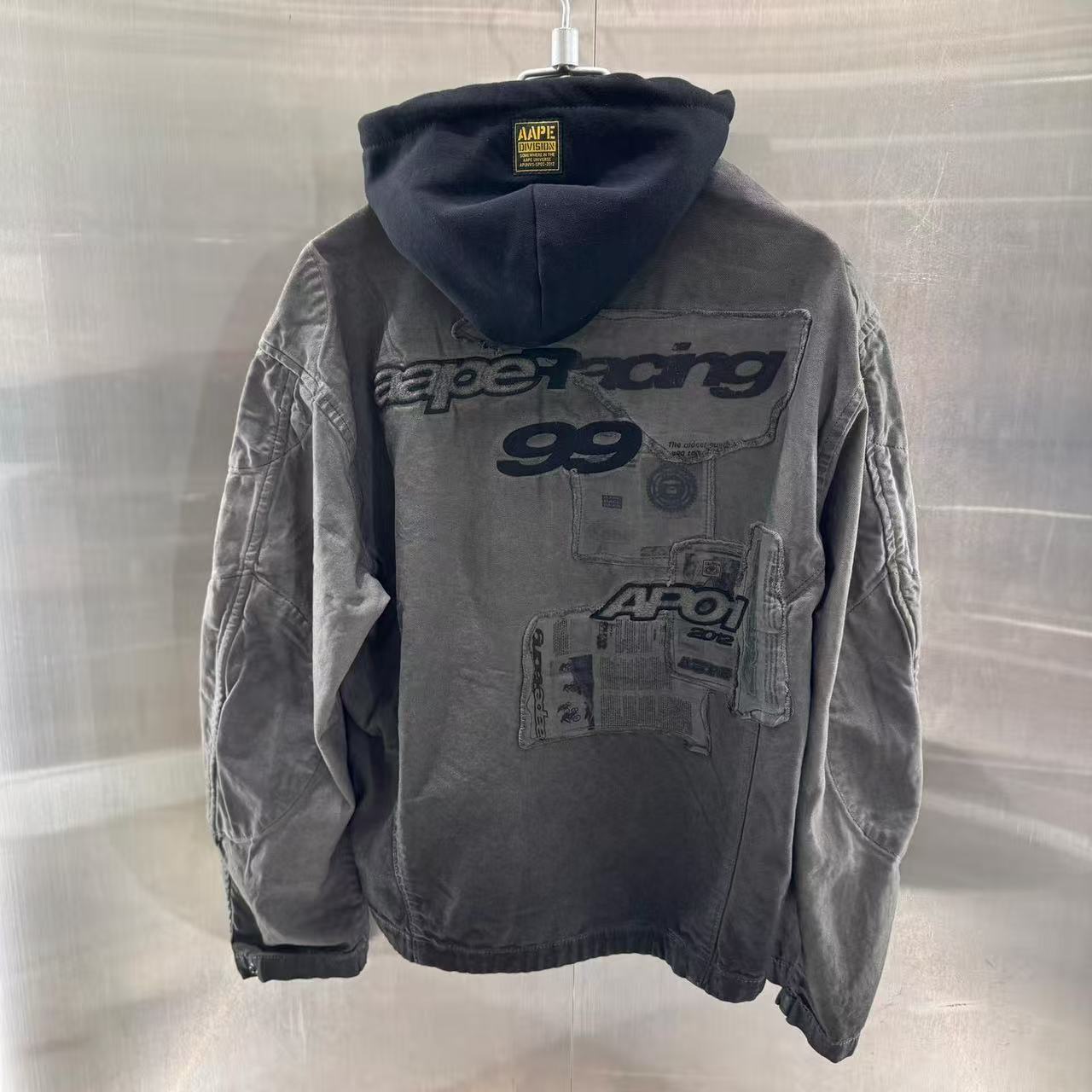 香港直郵專櫃正品 Aape 男装 26春夏 AAPEUNVS 美式復古水洗做舊可拆卸帽夾克外套7773