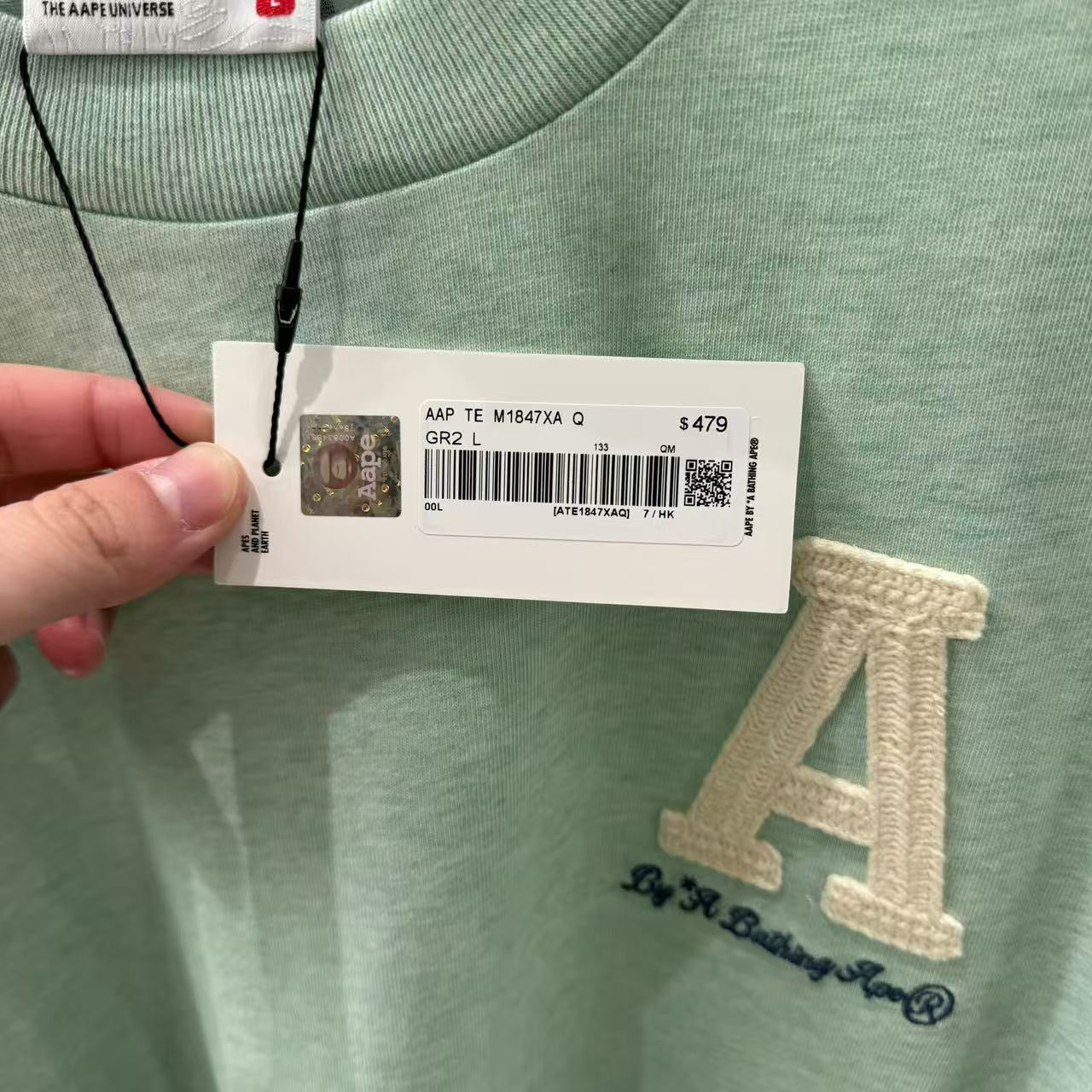 香港代購 專櫃正品 Aape 男裝 26春夏字母刺繡舒適簡約休閑圓領短袖T恤1847