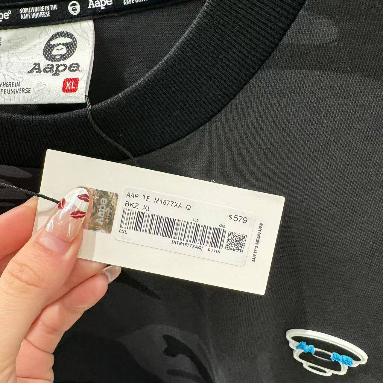 香港代購 專櫃正品 26春夏 Aape 男 猿人徽章迷彩拼接潮流舒適短袖T恤1877
