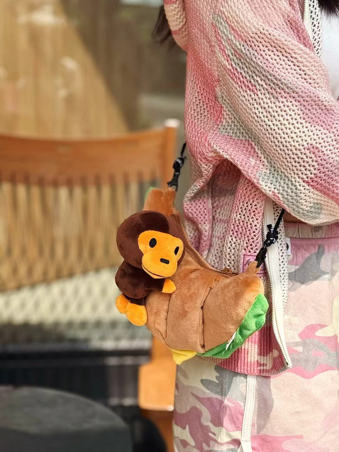 BABY MILO 香港直郵 專櫃正品 BABY MILO STORE 牛角可頌毛絨斜挎包4456
