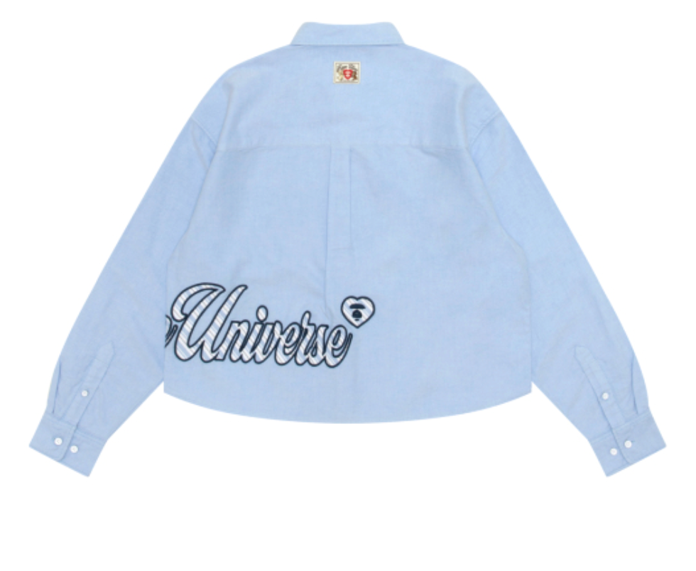 香港代購 專櫃正品 Aape 男裝 26春夏 心型猿人小熊徽章字母印花長袖襯衫8577