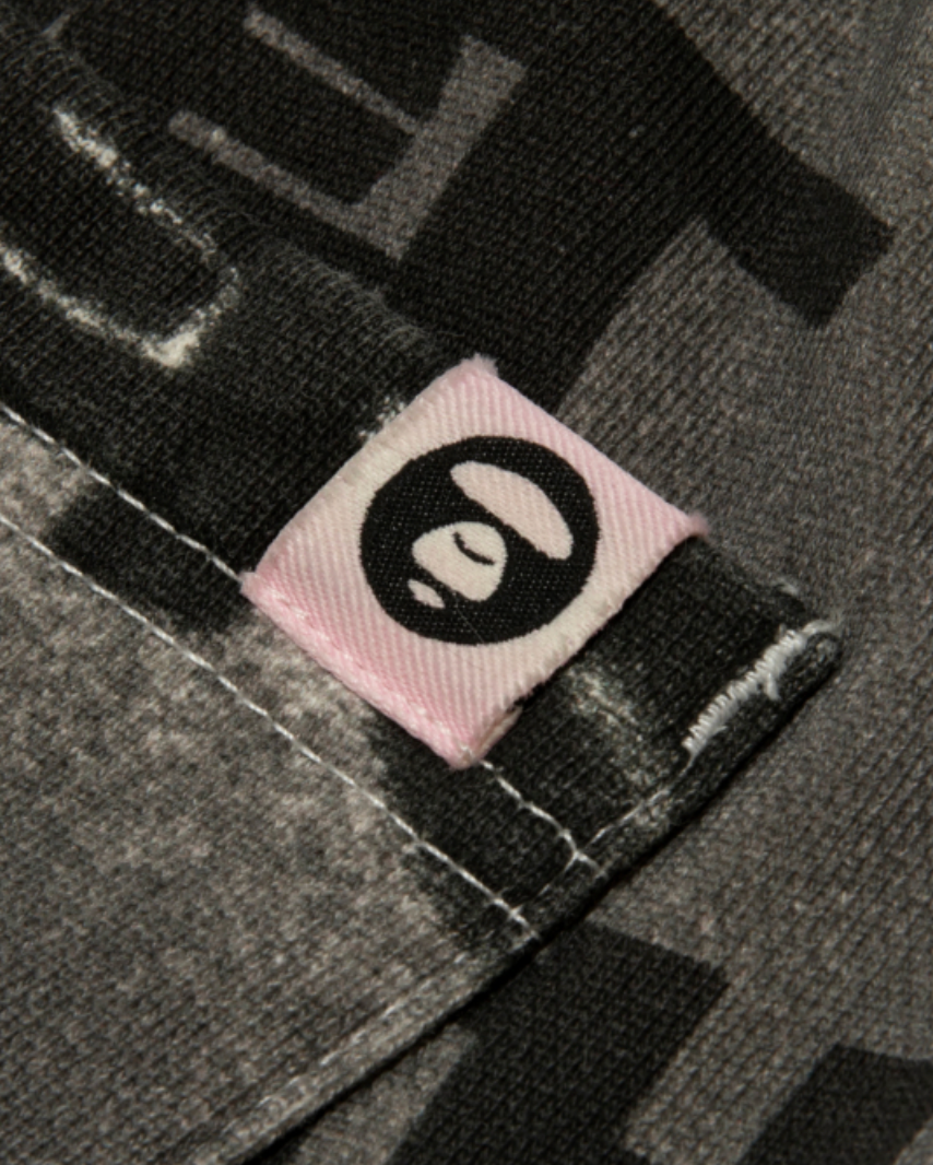 香港代購 專櫃正品 Aape 男裝 26春夏 AAPEUNVS 猿人字母塗鴉印花拼色休閒長褲D615