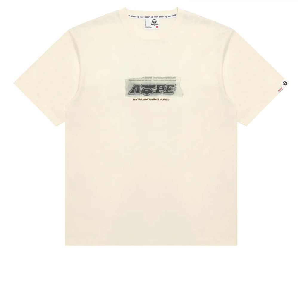 香港代購 專櫃正品 26春夏 Aape 男 復古做舊報紙拼貼風猿人印花短袖T恤1872