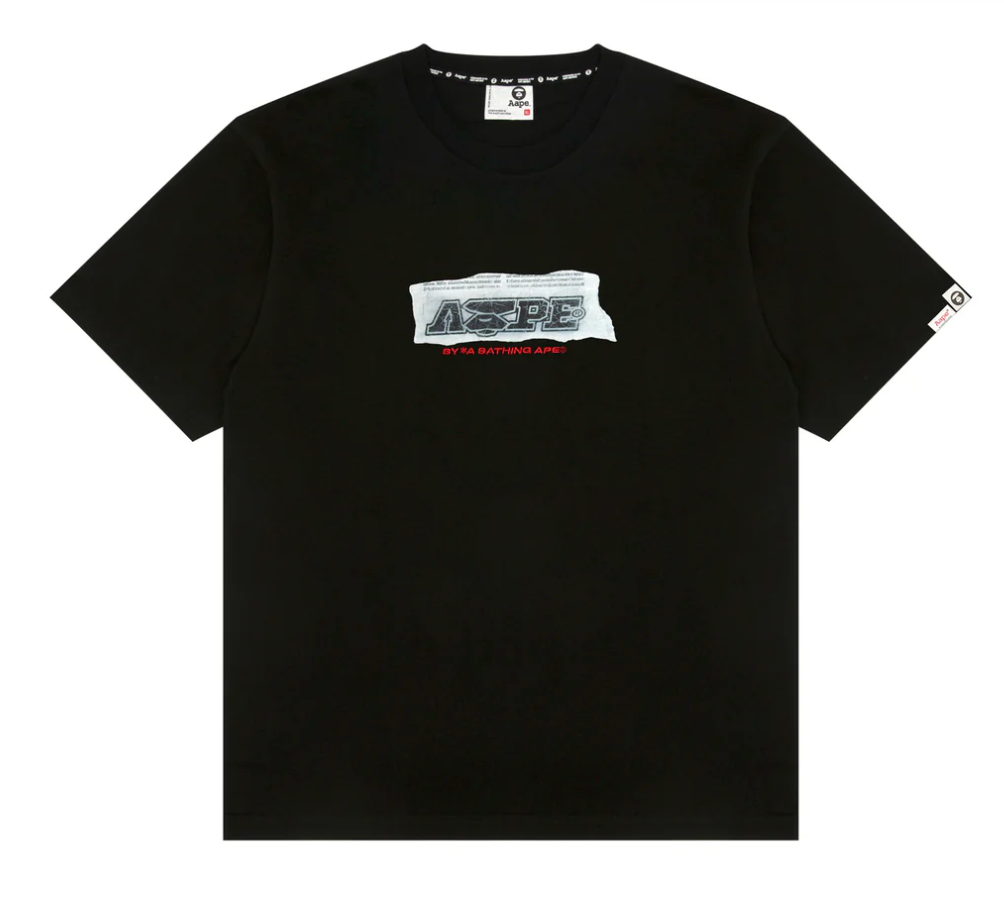 香港代購 專櫃正品 26春夏 Aape 男 復古做舊報紙拼貼風猿人印花短袖T恤1872