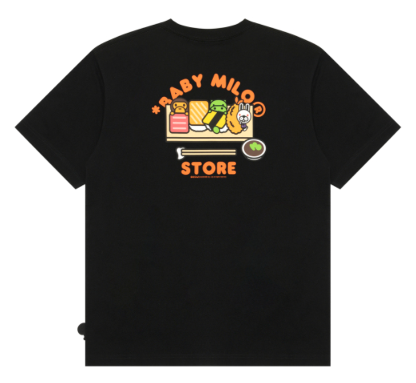 香港直郵 BABY MILO STORE 女裝卡通小猴壽司圖案印花短袖T恤0458