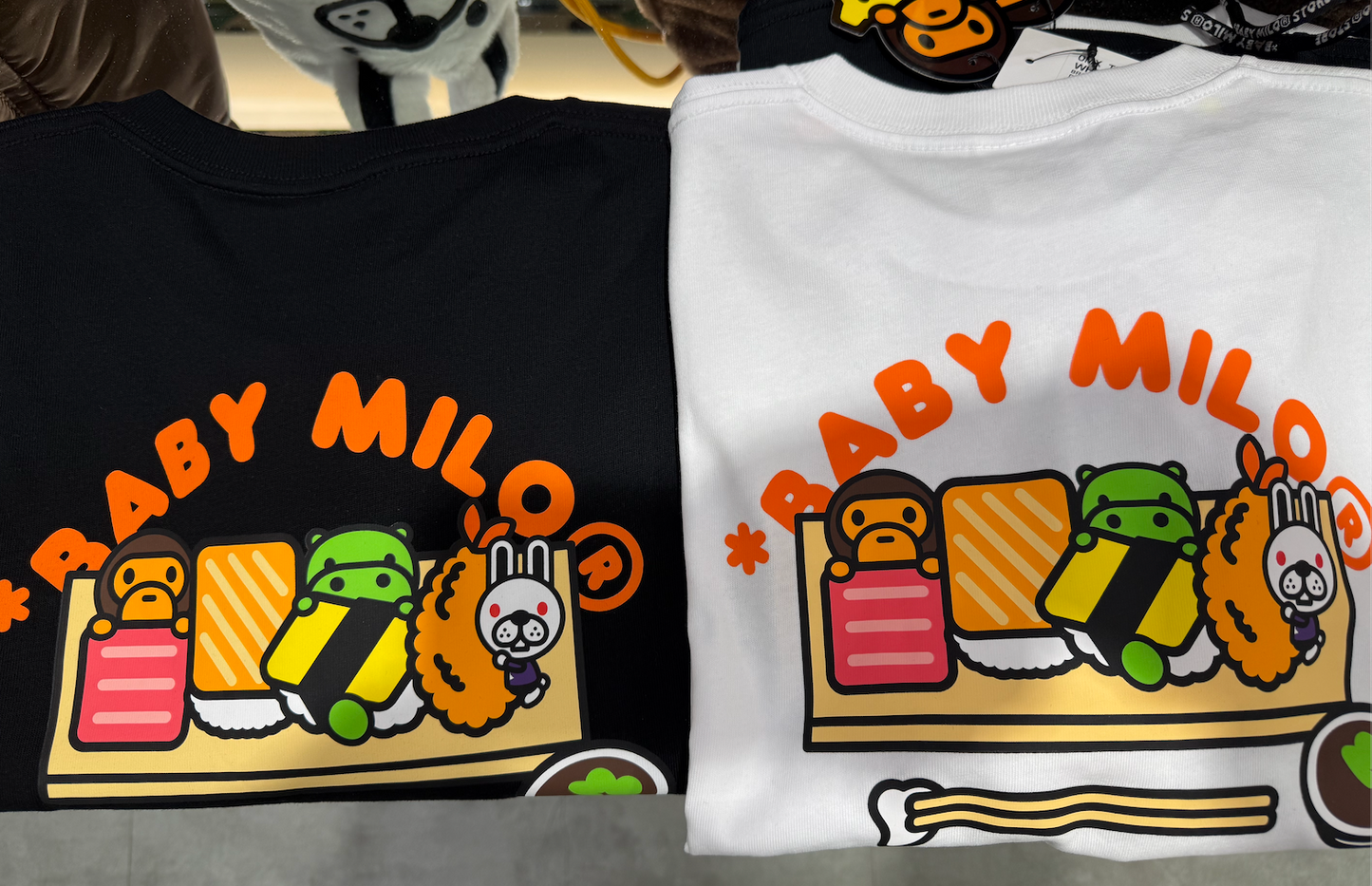香港直郵 BABY MILO STORE 女裝卡通小猴壽司圖案印花短袖T恤0458