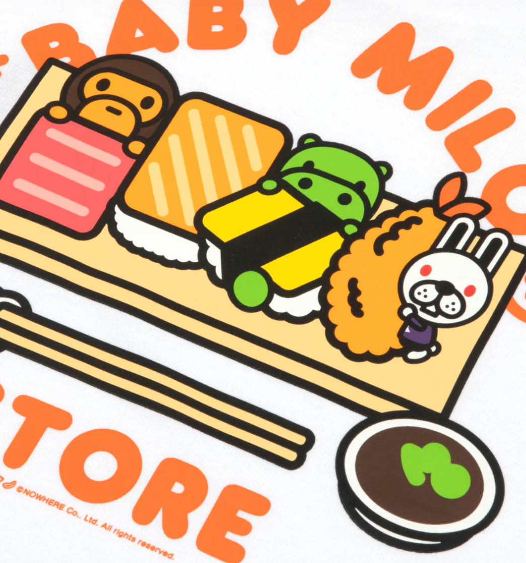 香港直郵 BABY MILO STORE 女裝卡通小猴壽司圖案印花短袖T恤0458