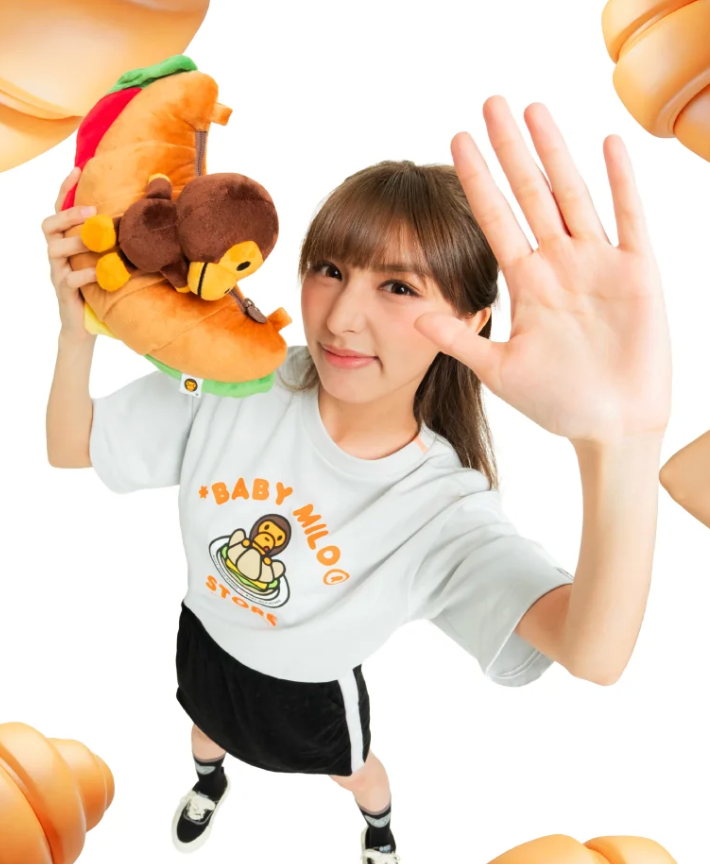 BABY MILO 香港直郵 專櫃正品 BABY MILO STORE 牛角可頌毛絨斜挎包4456