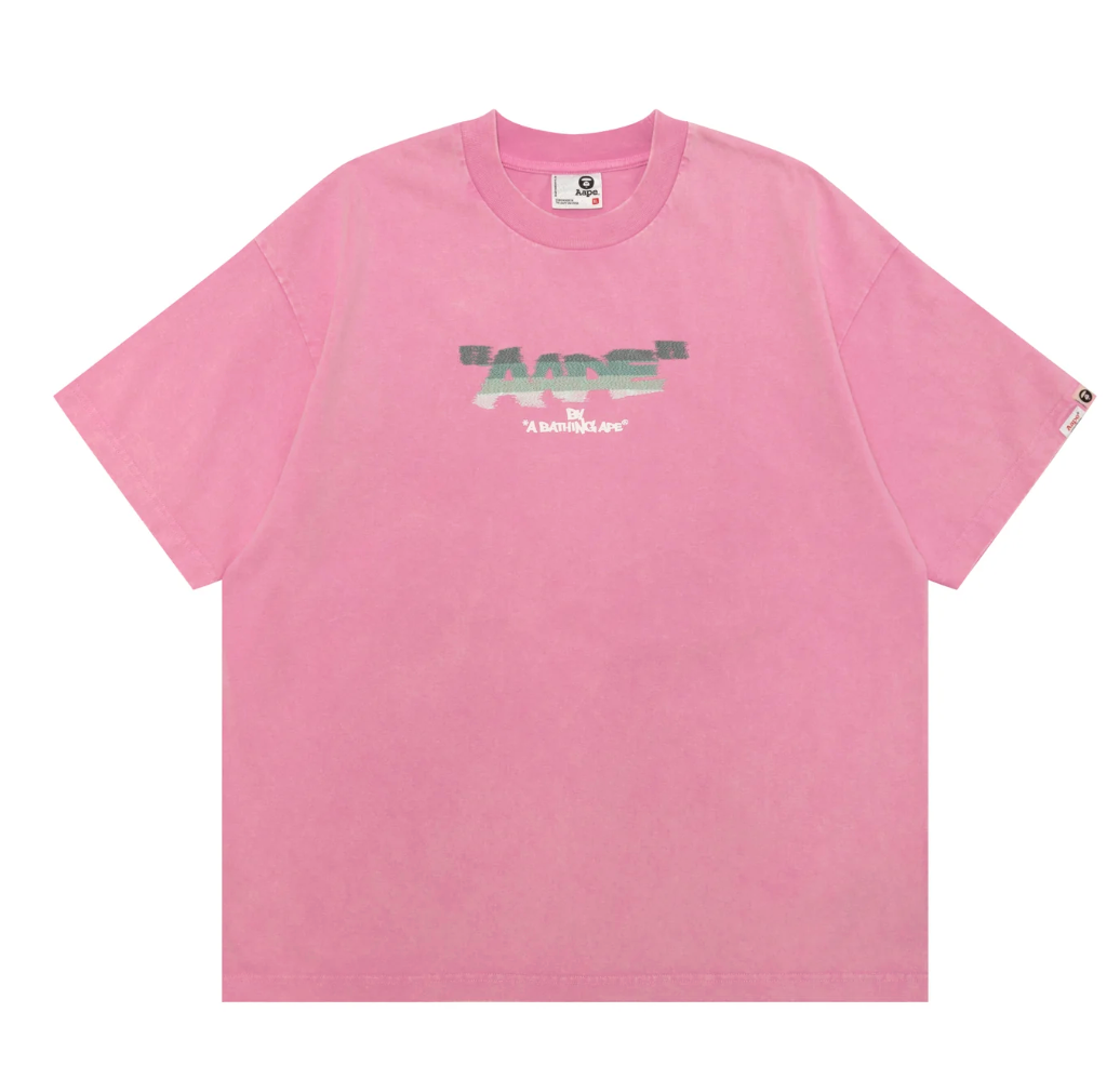 香港代購 專櫃正品 26春夏 Aape 男 AAPEUNVS 字母刺繡抓頭小猴拼貼布迷彩短袖T恤 1880