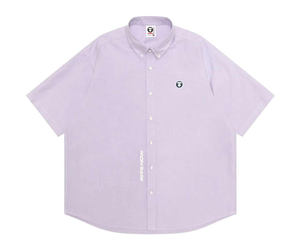 香港代購 專櫃正品 26春夏 Aape 男 AAPENOW 猿人小標徽章簡約舒適休閒純色短袖襯衫8559