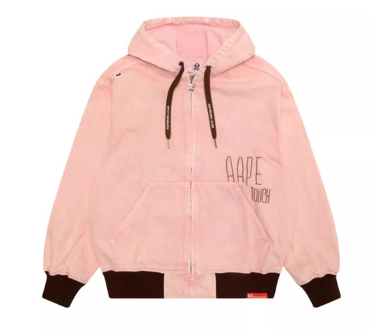 香港代購 專櫃正品 Aape 男 字母刺繡水洗做舊復古連帽夾克外套7646