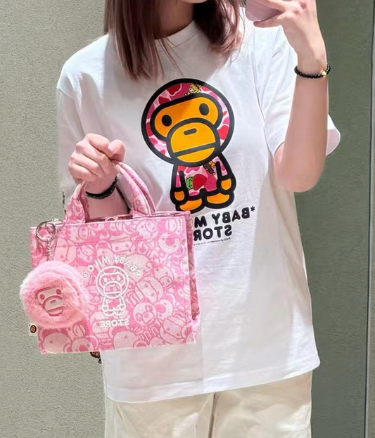 香港直郵 BABY MILO STORE 女裝  卡通圖案迷彩斜背包手提包4461
