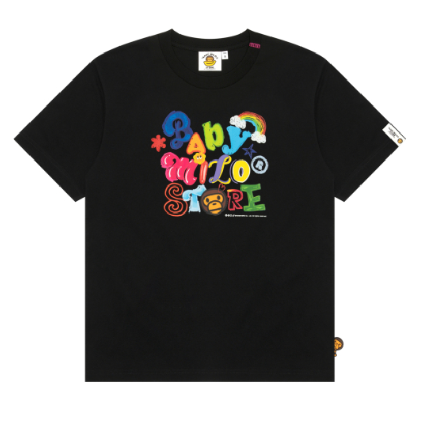 香港直郵 BABY MILO STORE 女裝 卡通小猴塗鴉字母圖案印花短袖T 0455