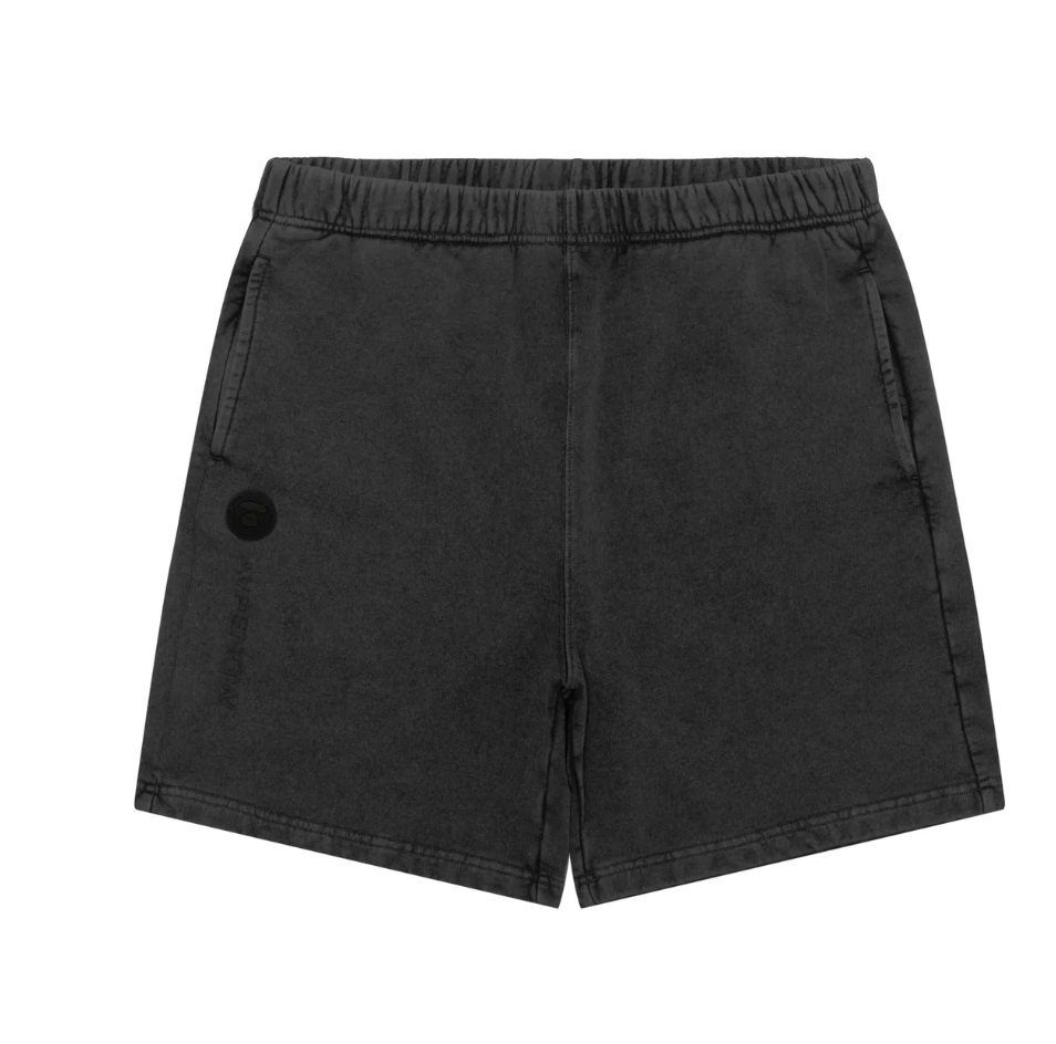 香港代購 專櫃正品 26春夏 Aape 男 AAPENOW 猿人小標徽章復古水洗做舊純色短褲 C687
