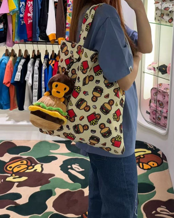 香港直郵 BABY MILO STORE  卡通漢堡包掛件單件購物袋4460
