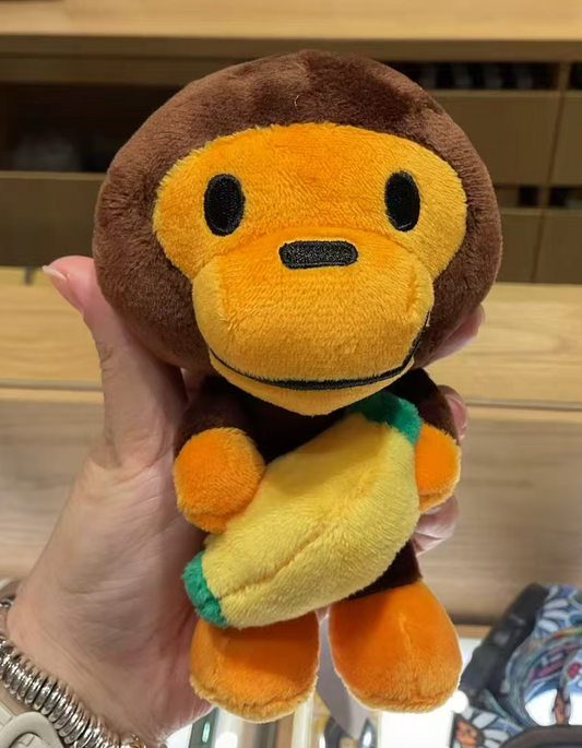 香港直郵 BABY MILO STORE 卡通香蕉小猴毛絨掛件鑰匙扣4476