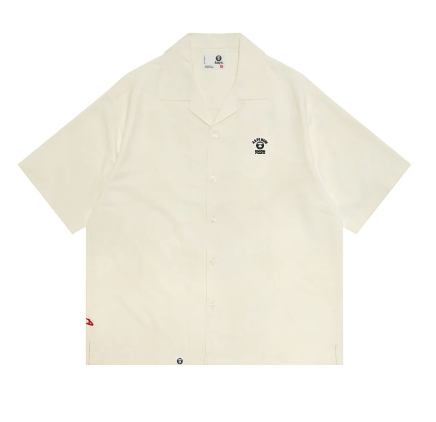 香港直郵 Aape 男裝 26春夏 AAPENOW 猿人徽章字母刺繡舒適休閒迷彩短袖襯衫 8567