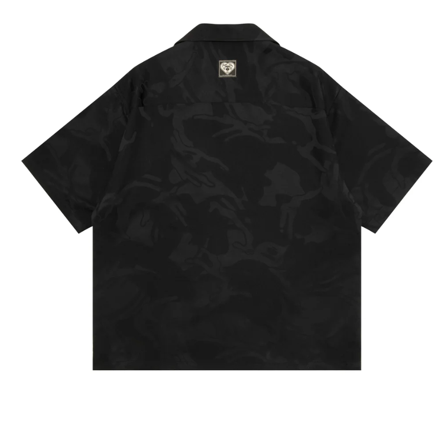 香港直郵 Aape 男裝 26春夏 AAPENOW 猿人徽章字母刺繡舒適休閒迷彩短袖襯衫 8567