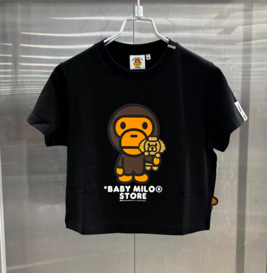 香港直郵 專櫃正品 BABY MILO STORE 抱犬小猴印花短版短袖T0465