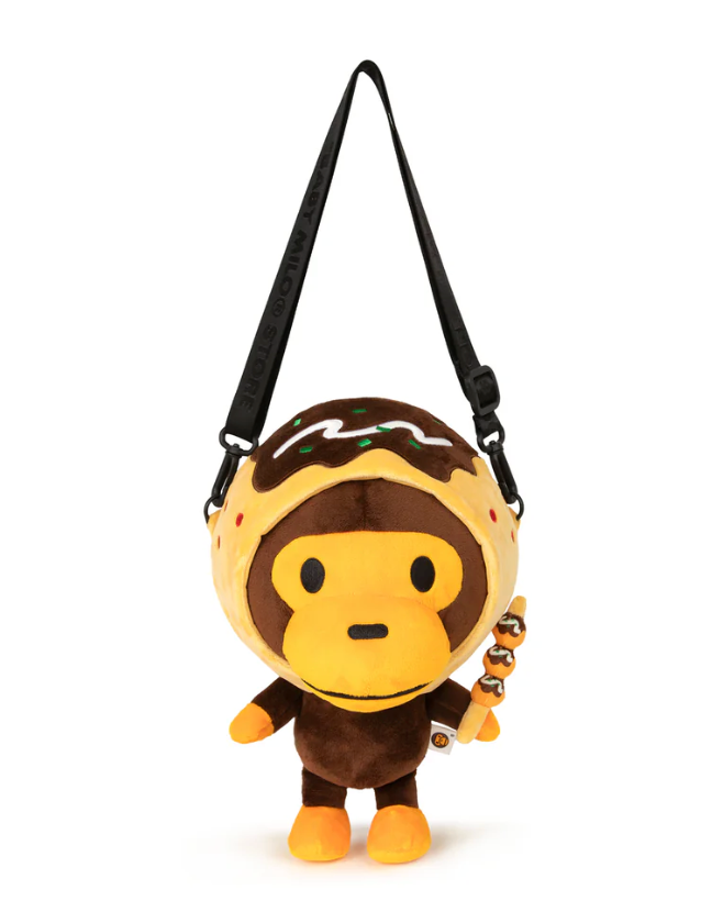 香港直郵 專櫃正品 BABY MILO STORE 卡通章魚燒頭套持串小猴斜背包4547