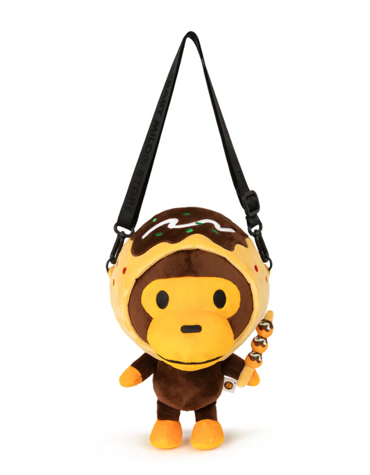 香港直郵 專櫃正品 BABY MILO STORE 卡通章魚燒頭套持串小猴斜背包4547