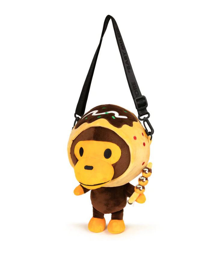 香港直郵 專櫃正品 BABY MILO STORE 卡通章魚燒頭套持串小猴斜背包4547