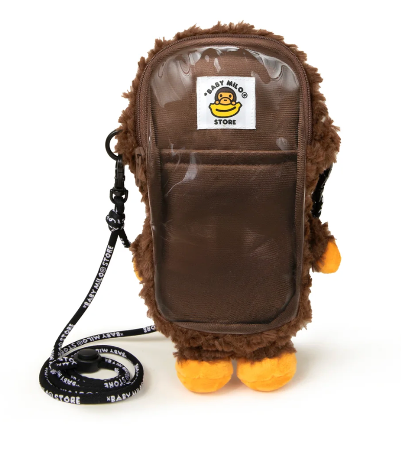 BABY MILO STORE 2026 秋冬 捲毛卡通小猴子單肩包斜背手機包 4553