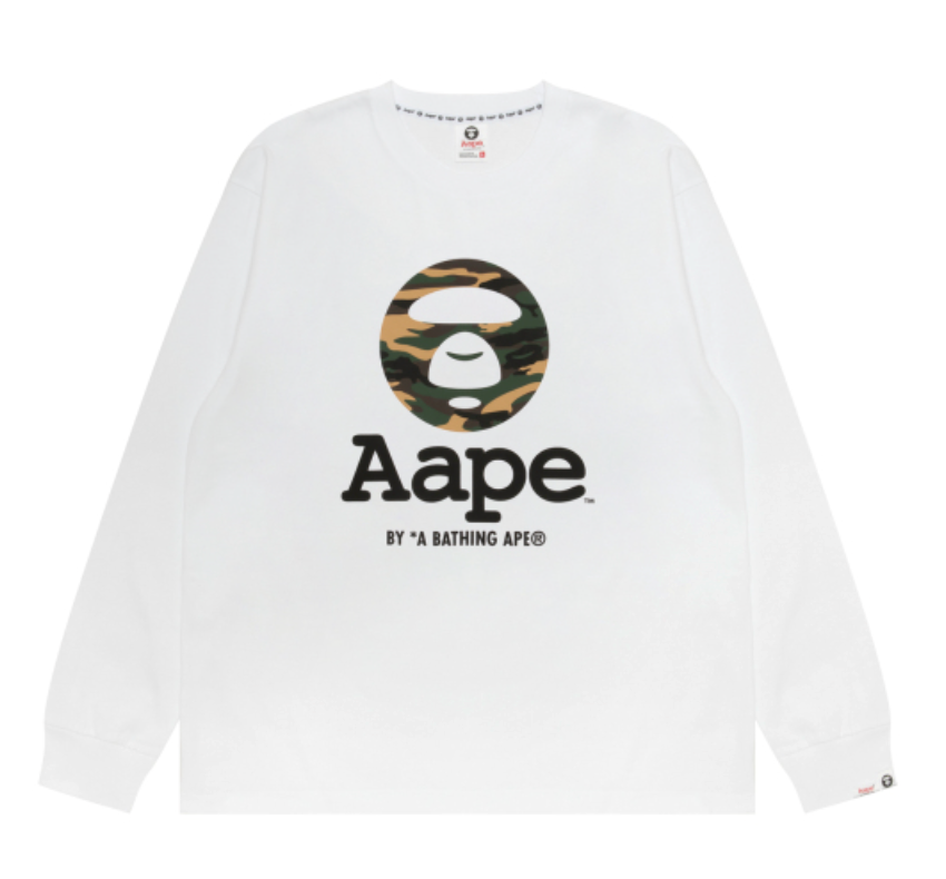 香港直郵 Aape 男装 26秋冬迷彩猿人经典潮流舒适长袖T恤10026