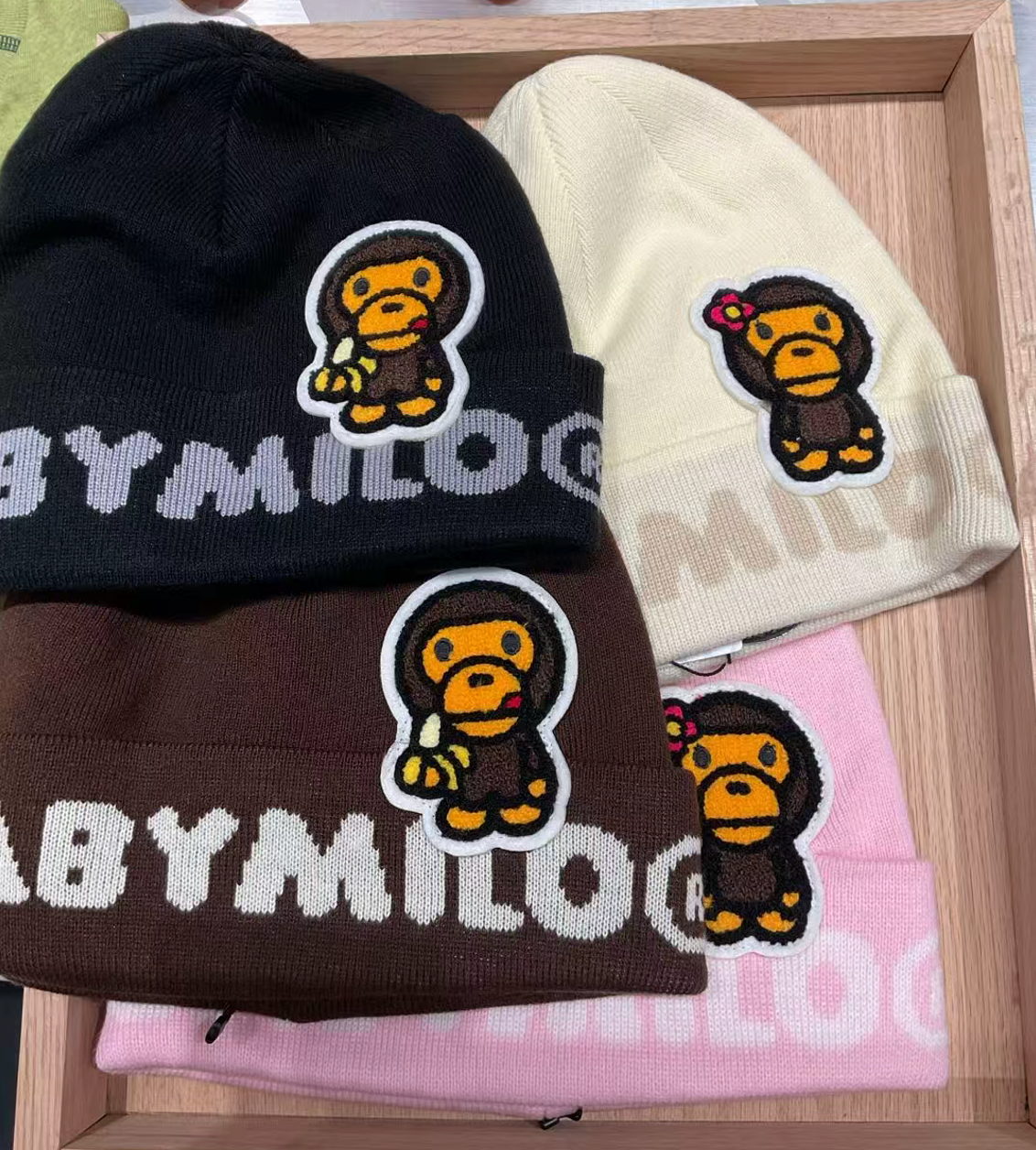 香港直郵 BABY MILO STORE配飾卡通小猴字母提花針織冷帽4571 0MXHTW4571XXR