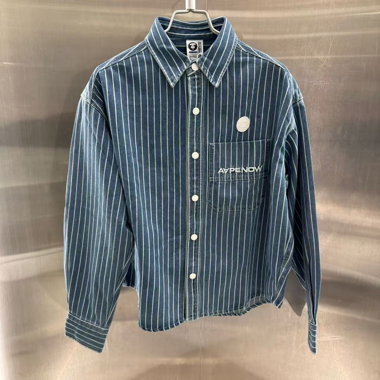 香港代購 專櫃正品 26春夏 Aape 男 AAPENOW 猿人小標徽章簡約舒適工裝長袖襯衫 8558