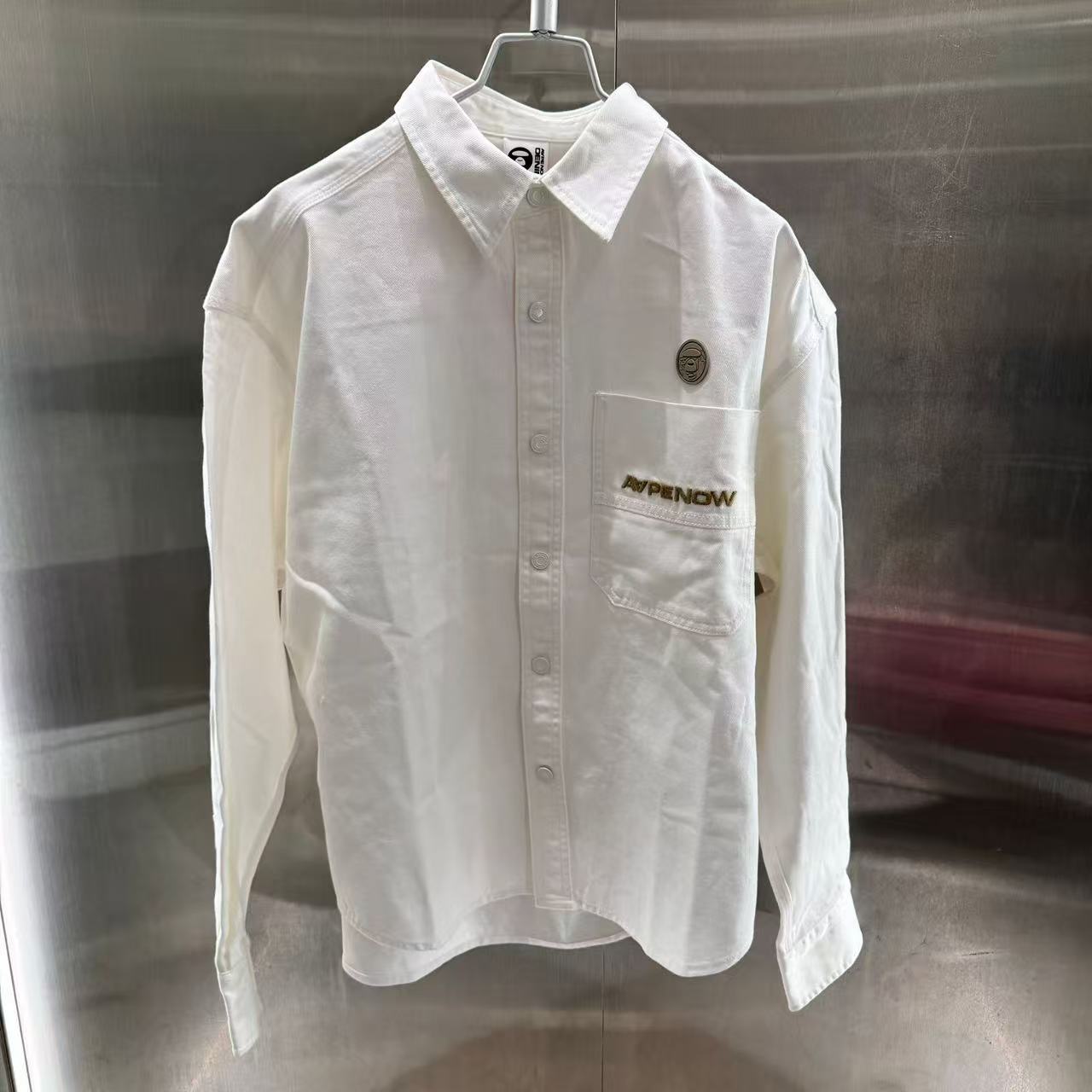 香港代購 專櫃正品 26春夏 Aape 男 AAPENOW 猿人小標徽章簡約舒適工裝長袖襯衫 8558