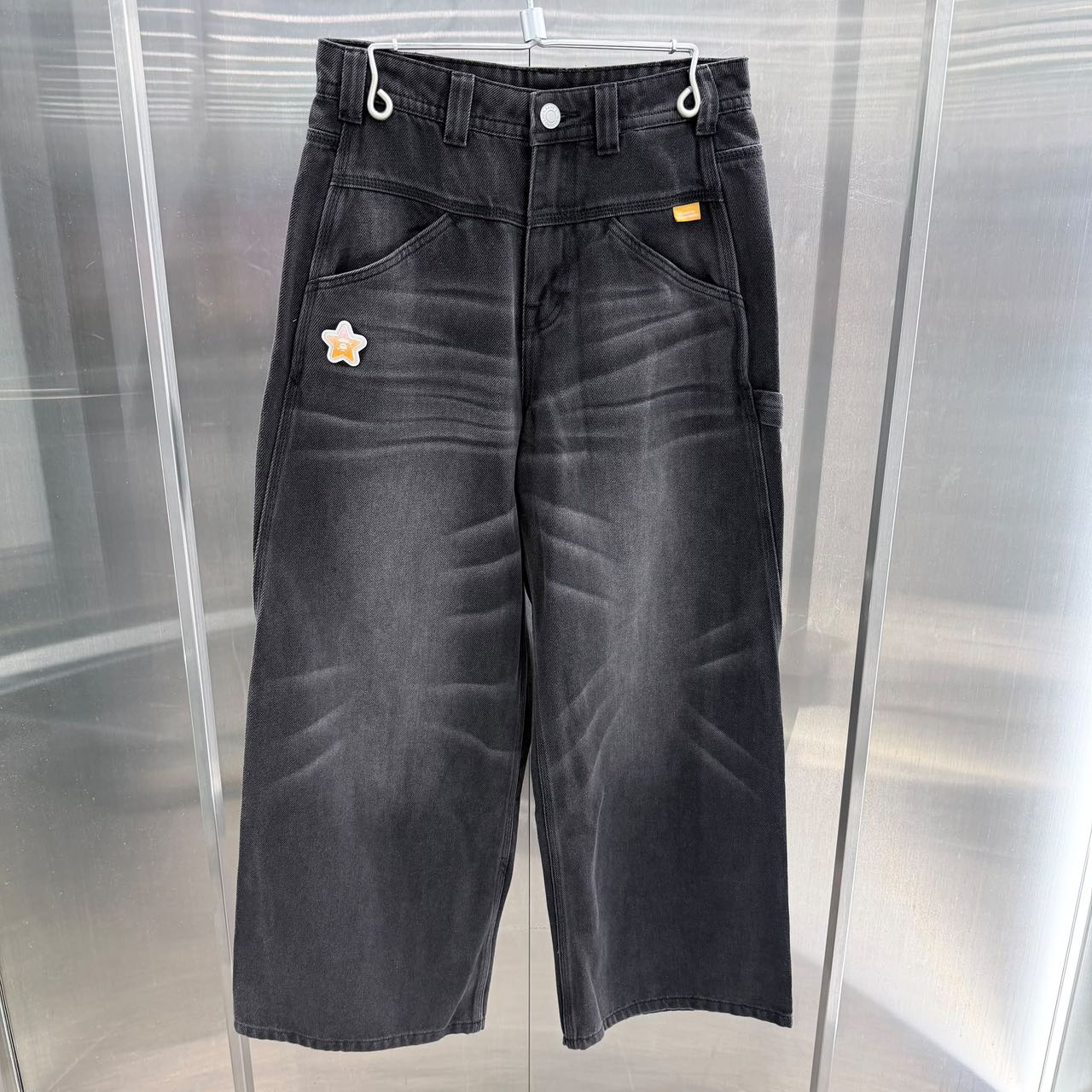香港直郵 Aape 26秋冬 女 AAPEUNVS 珠光牛仔闊腿褲D671